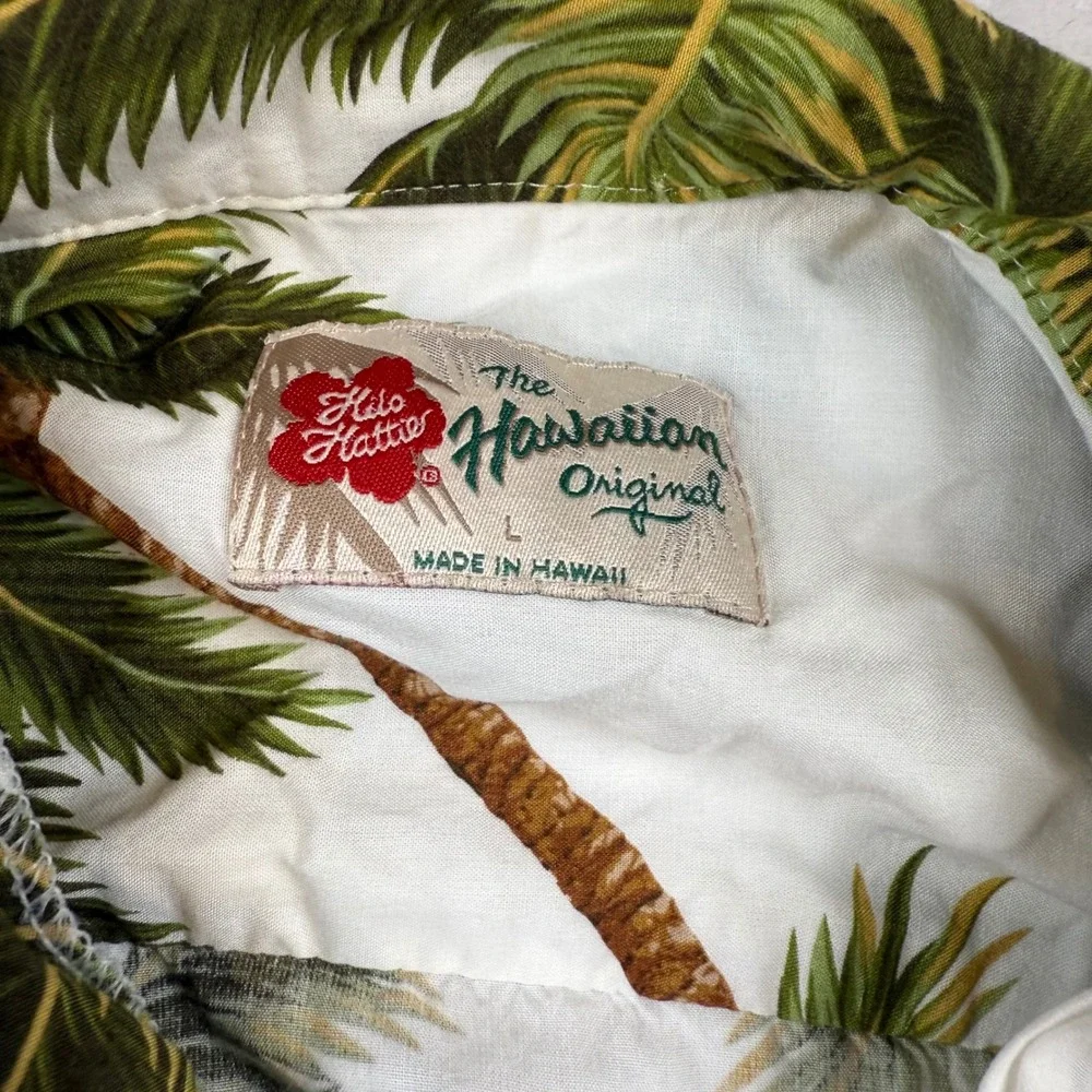 Hilo Hattie The Hawaiian Original Palm Tree Aloha Shirt Men's Large - Picture 3 of 6